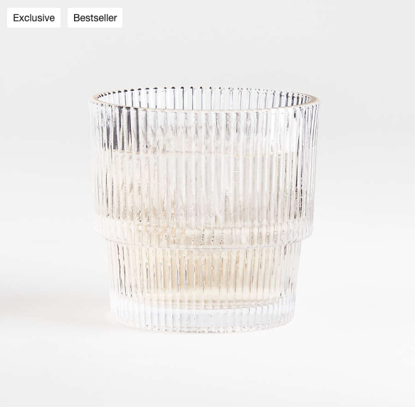 Atwell 11-Oz. Stackable Ribbed Double Old-Fashioned Glass