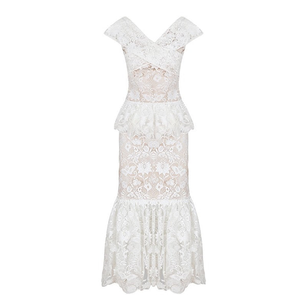 Dress in Guipure Lace M Dress in Guipure Lace M