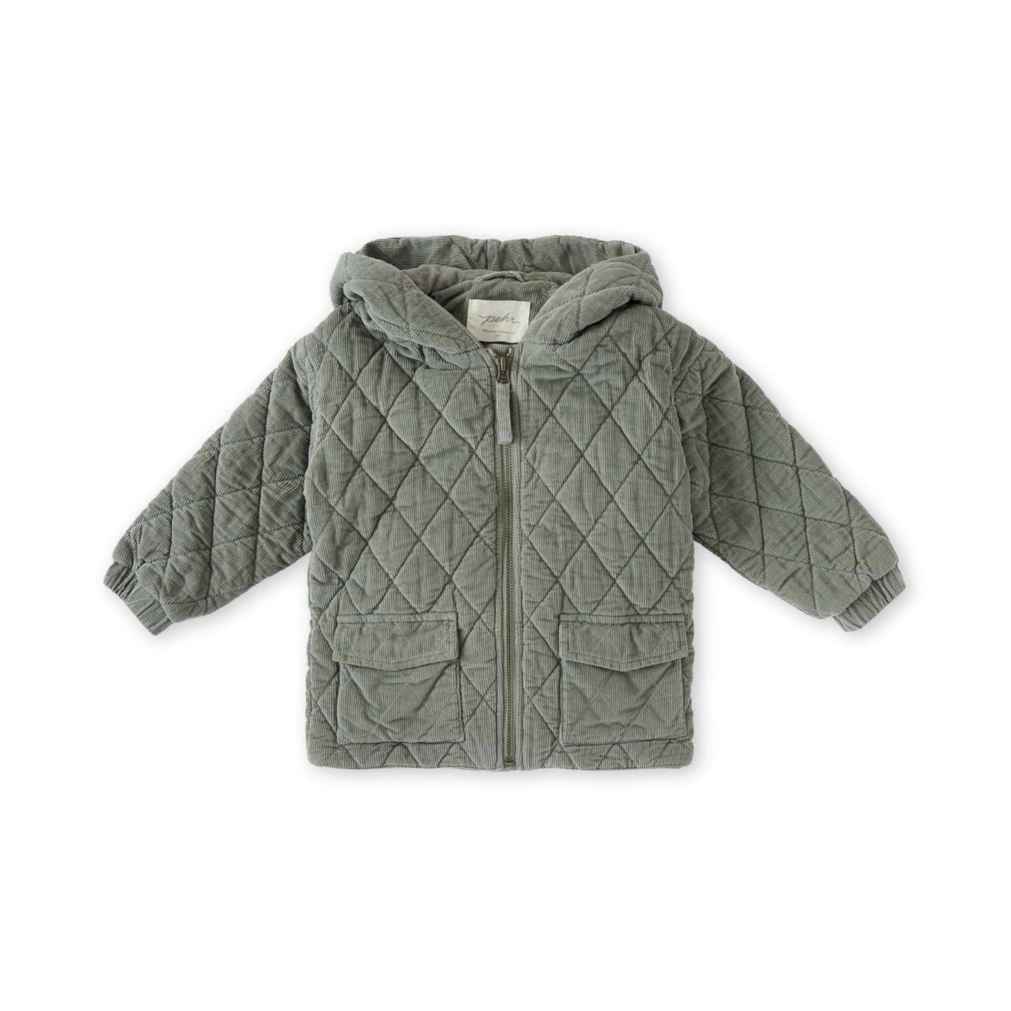 Corduroy Quilted Jacket - sage - 12-24 mo