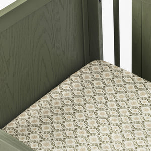 Crib Sheet in GOTS Certified Organic Brushed Cotton by Nate Berkus in Juniper Star