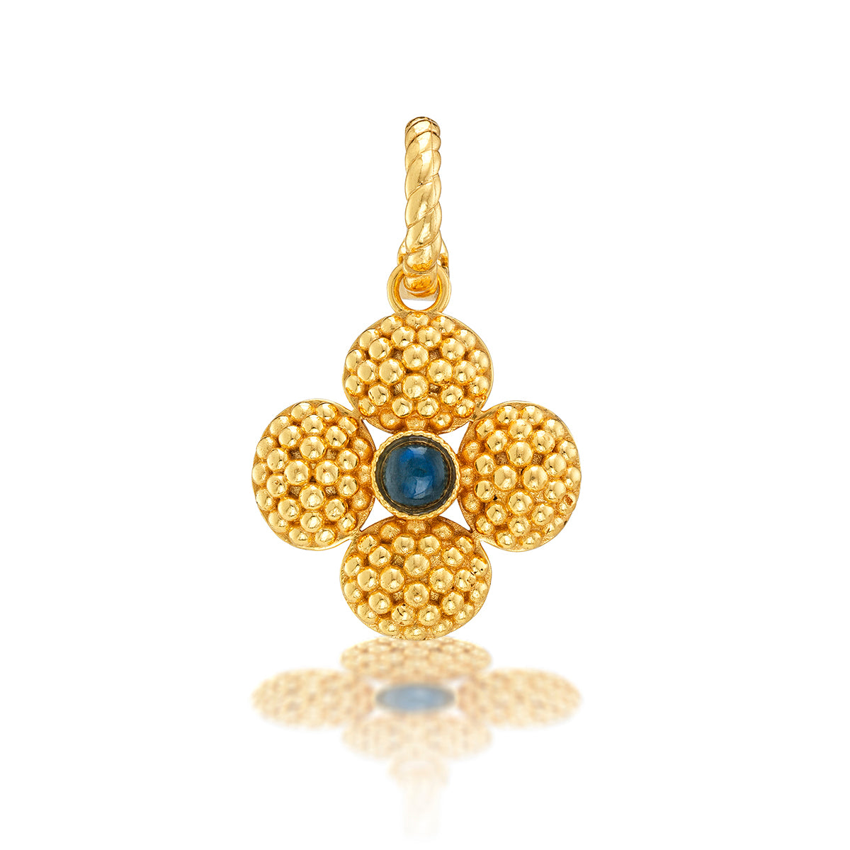 Berry Clover Double Sided Pendant in Blue Labradorite