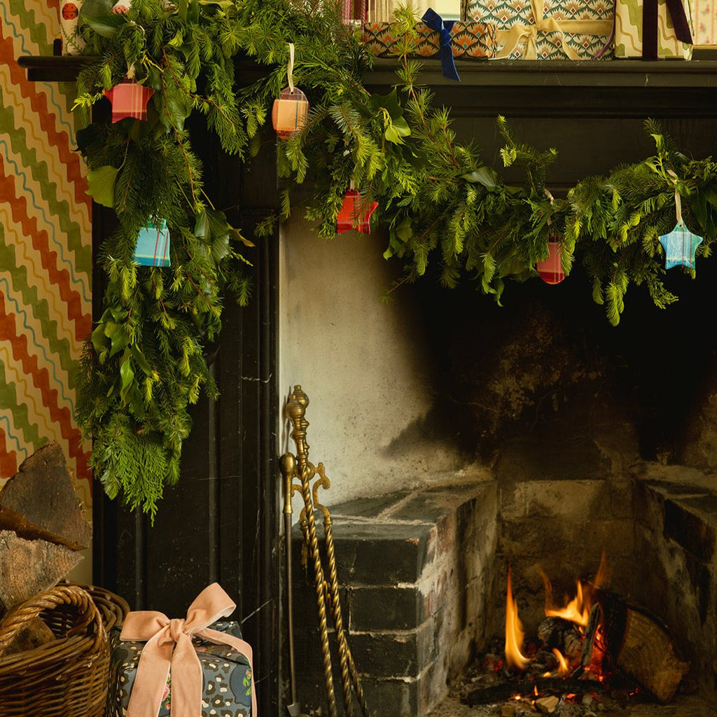 Tartan Charm Baubles in Blue & Red