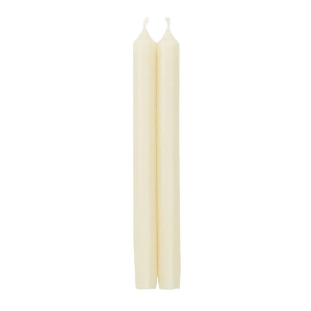 Caspari Straight Taper 10" Candles in Ivory, Set of 12