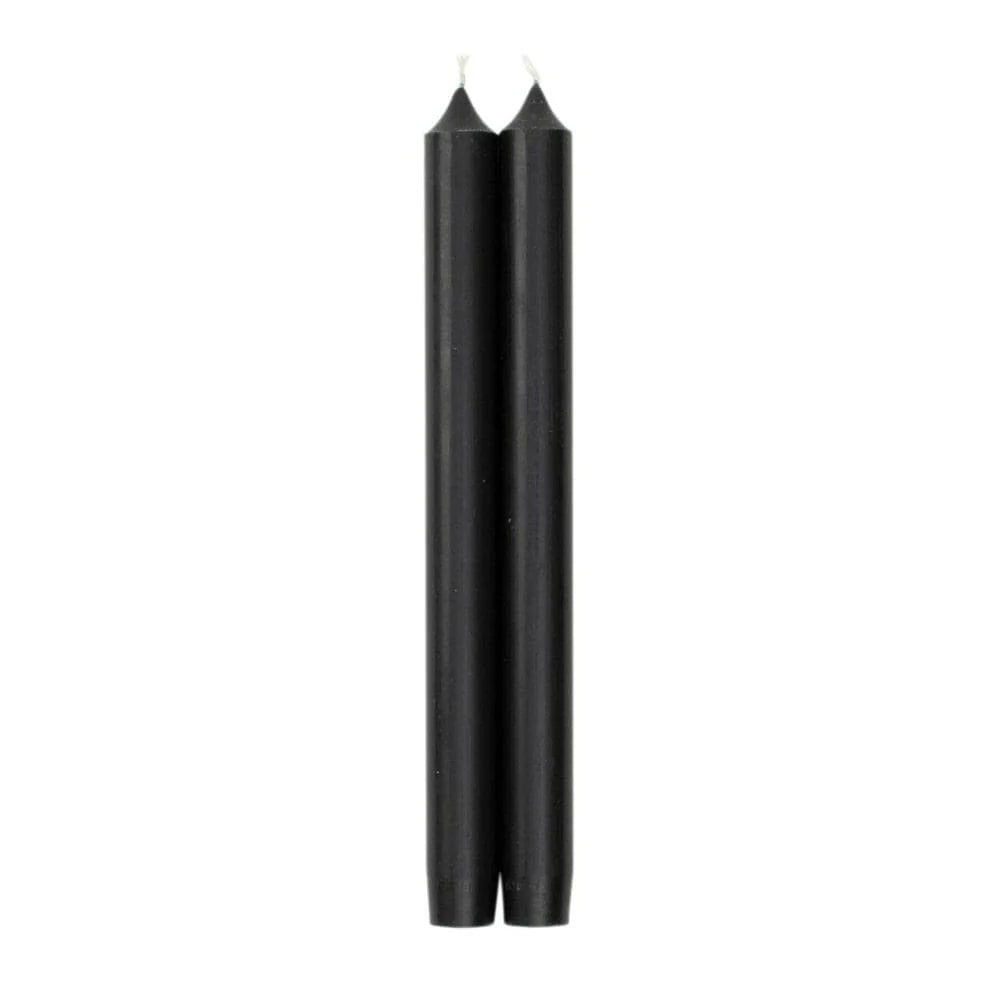 Caspari Straight Taper 10" Candles in Black, Set of 12