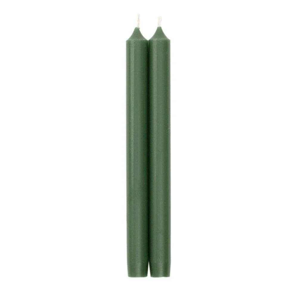 Caspari Straight Taper 10" Candles in Hunter Green, Set of 12