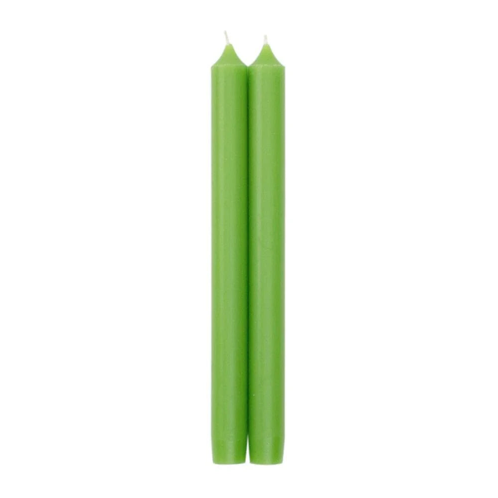 Caspari Straight Taper 10" Candles in Spring Green, Set of 12