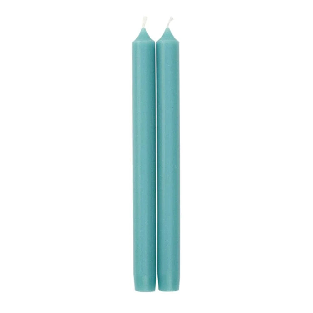 Caspari Straight Taper 10" Candles in Turquoise, Set of 12