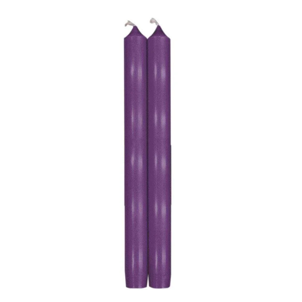 Caspari Straight Taper 10" Candles in Aubergine, Set of 12