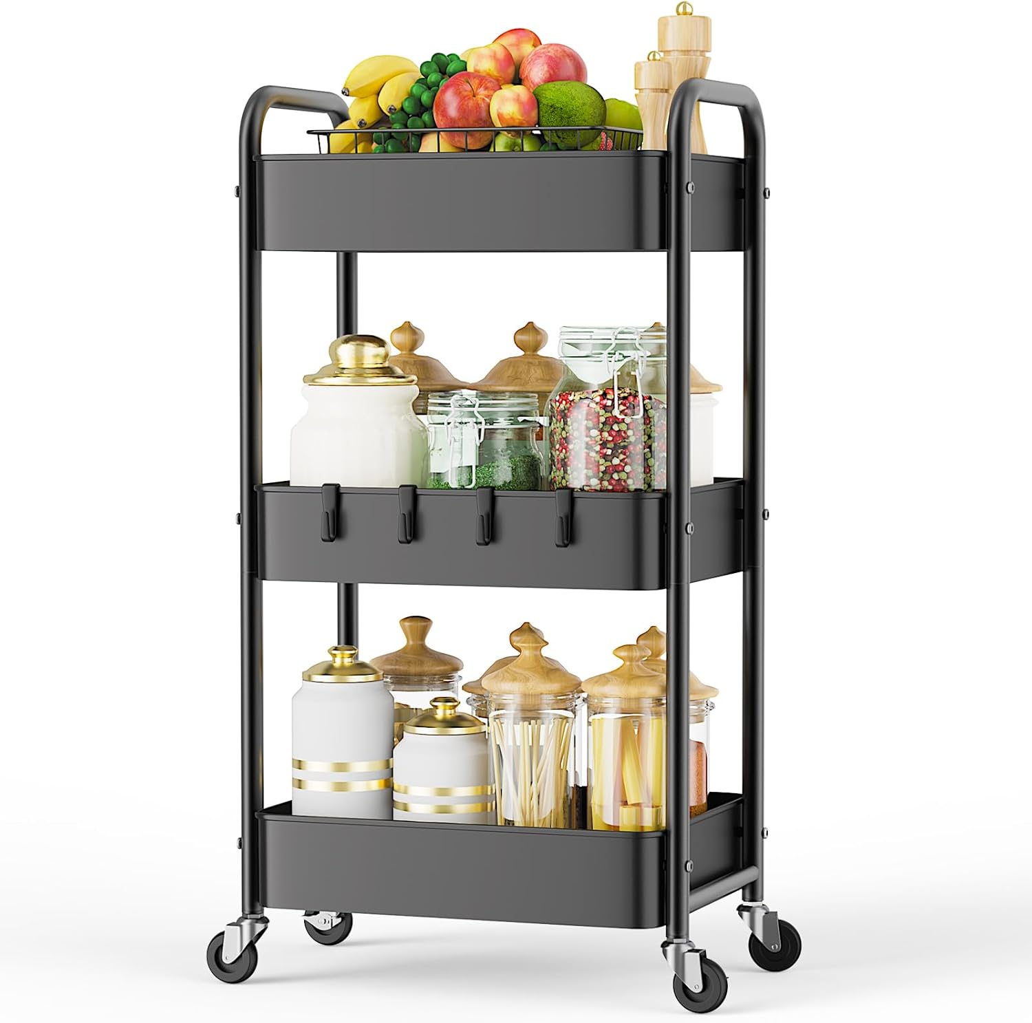 3 Tier Rolling Trolley Cart