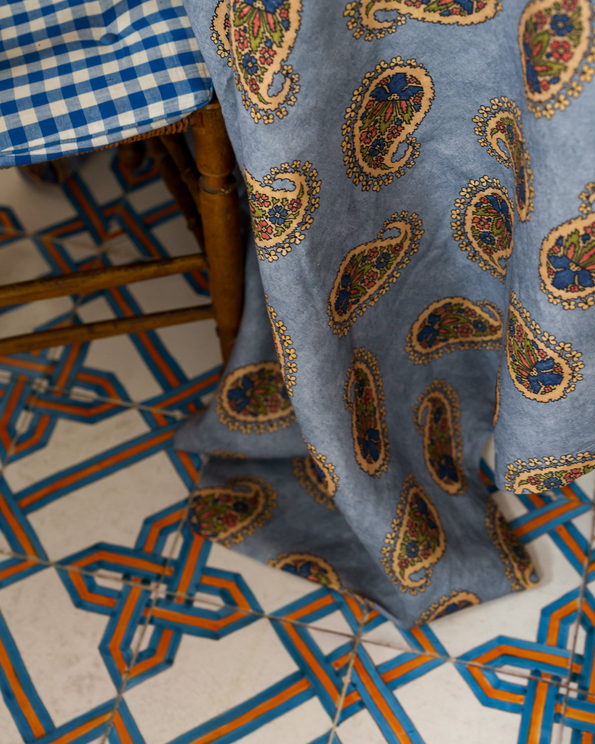 Square Babe Tablecloth in Light Blue