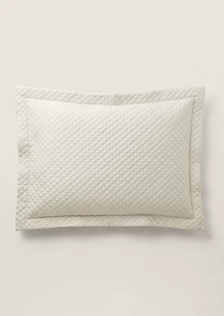 Argyle Quilted Sateen Shams - Set of 2
