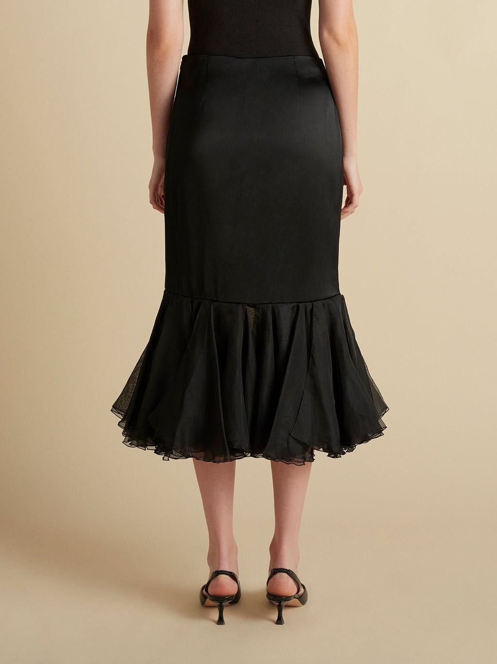 Cady Skirt with Organza Flounce Hem - Marina Moscone