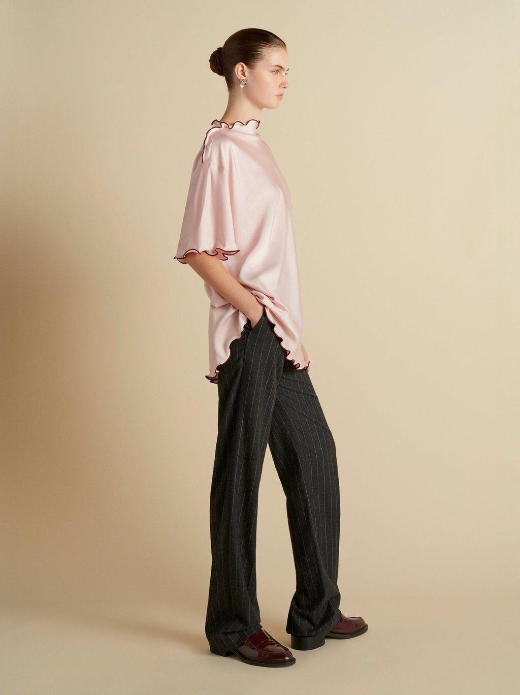 Cady T-Shirt with Scalloped Edge - Marina Moscone