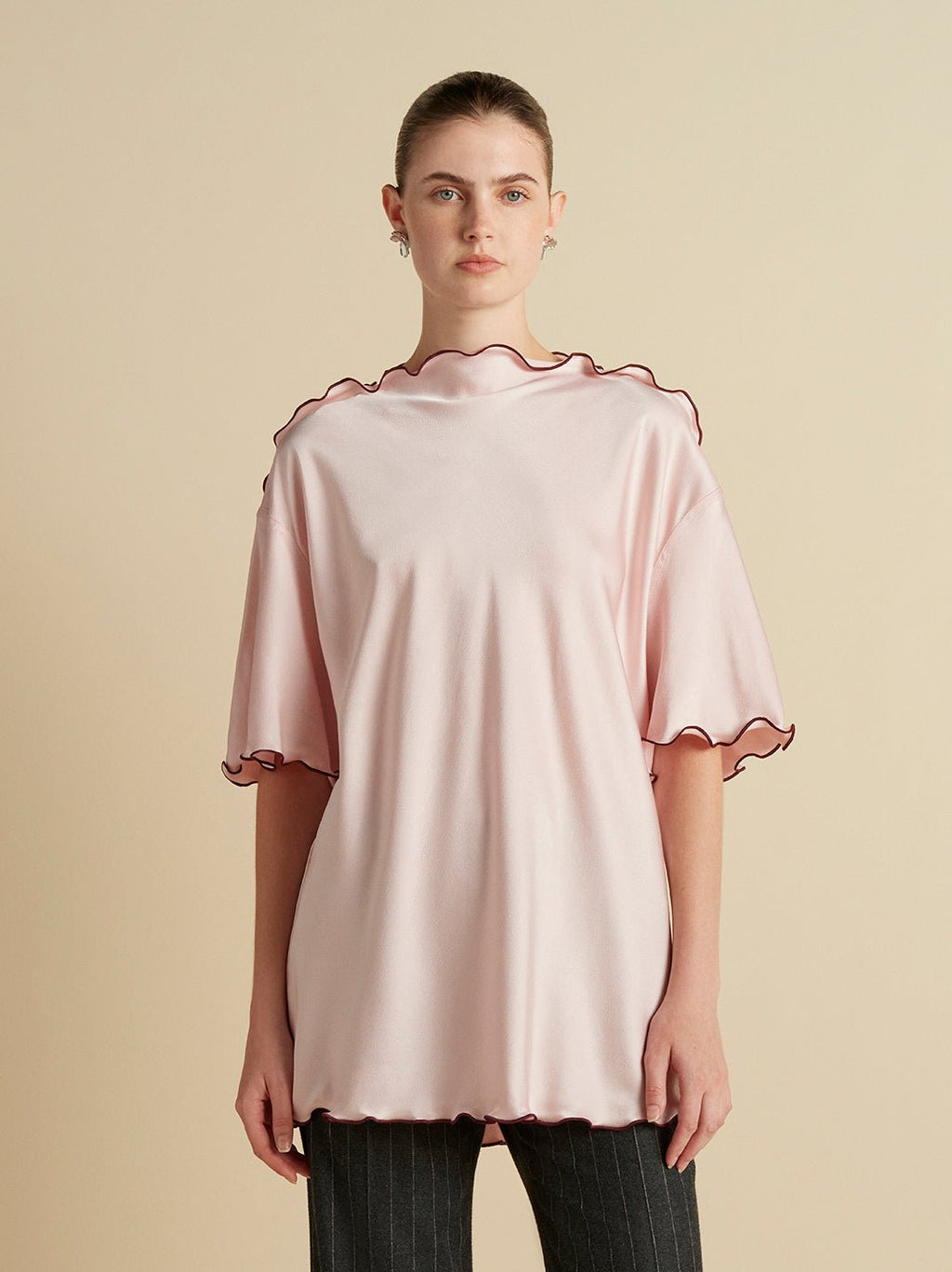 Cady T-Shirt with Scalloped Edge - Marina Moscone