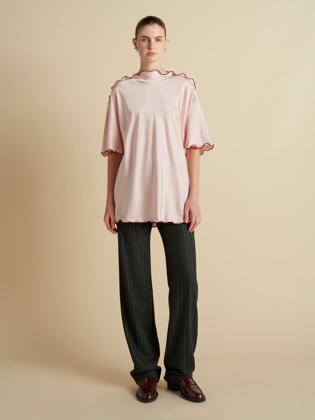 Cady T-Shirt with Scalloped Edge - Marina Moscone