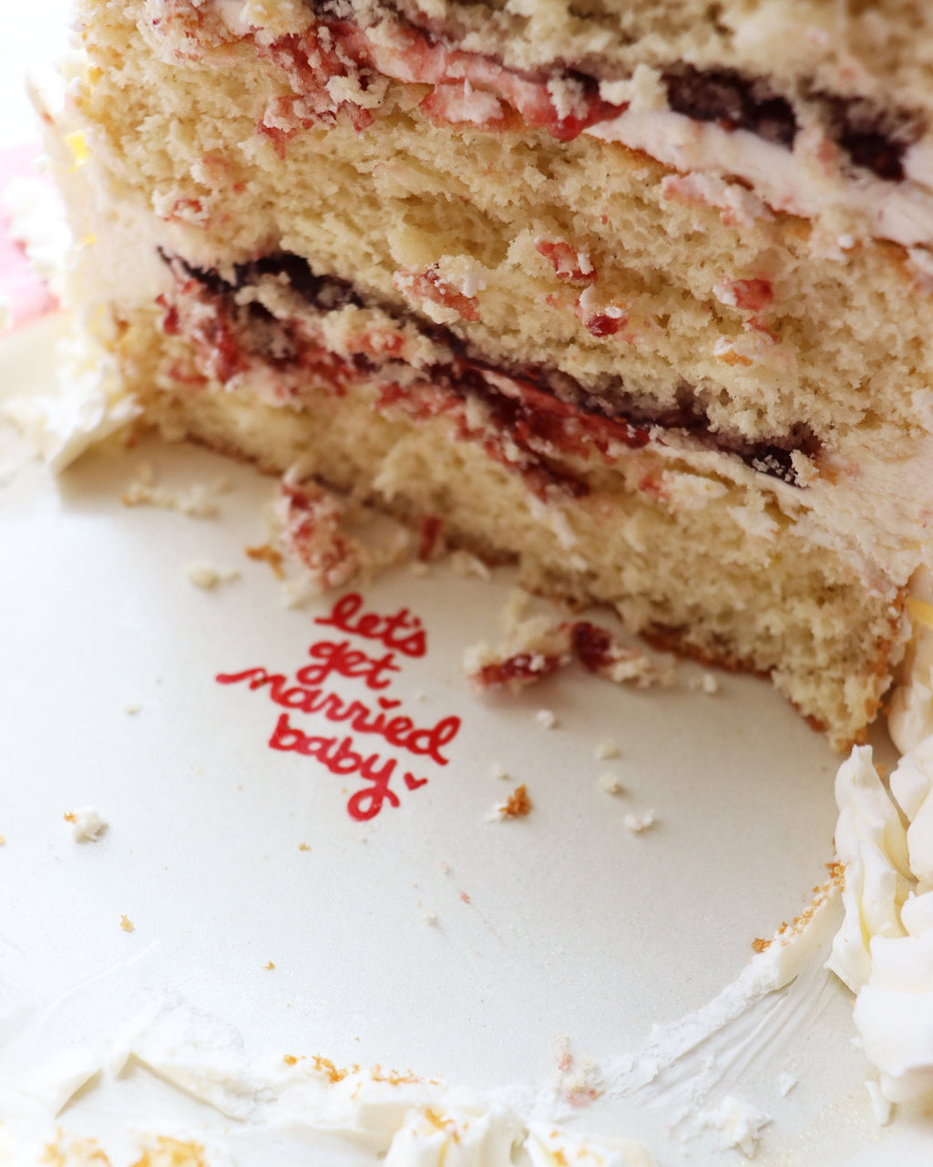 Hand-painted “Get Married Baby” Cake Plate