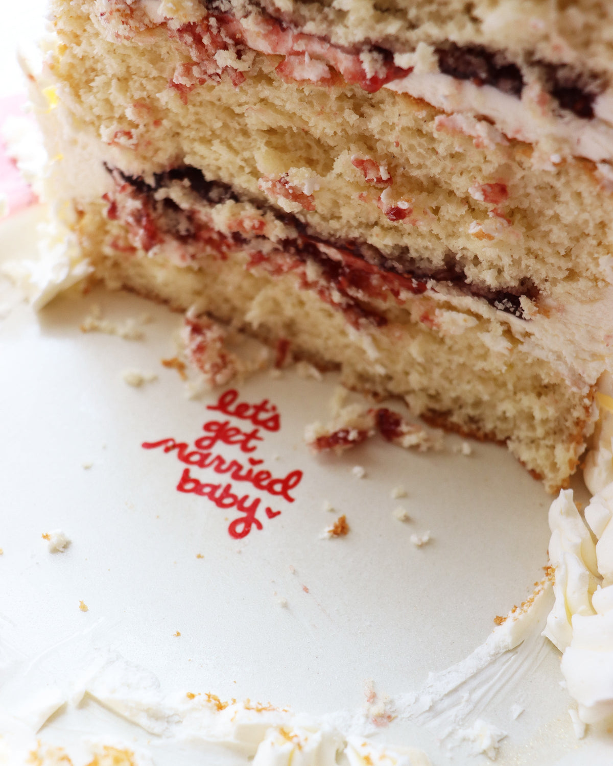 Hand-painted “Get Married Baby” Cake Plate