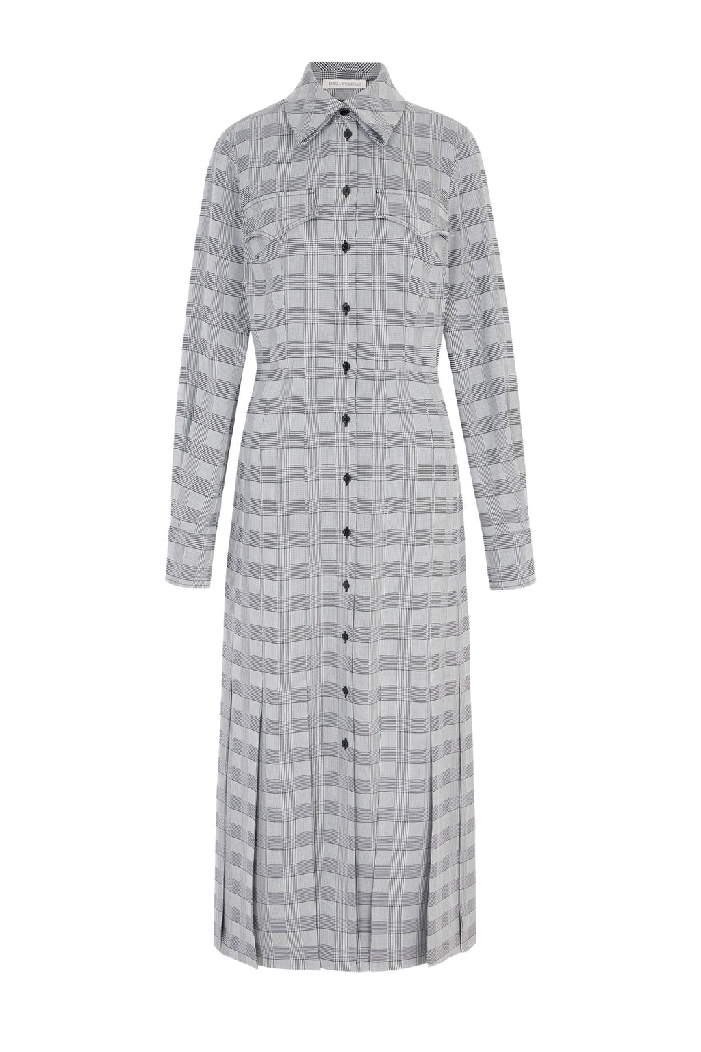 Caliste Dress in Black & White Prince of Wale Check