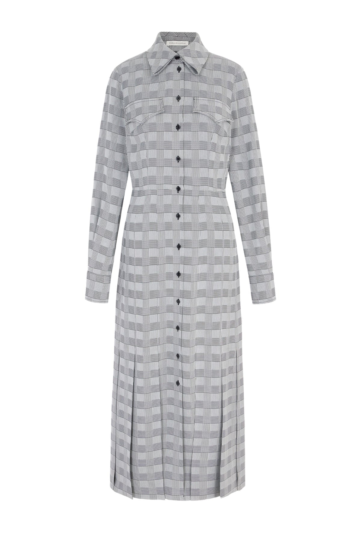 Caliste Dress in Black & White Prince of Wale Check