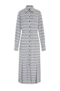 Caliste Dress in Black & White Prince of Wale Check