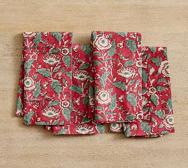 Cameron Block Print Cotton Napkins - Set of 4