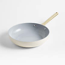 Caraway ® Cream Ceramic Non-Stick 10.5" Fry Pan with Gold Hardware