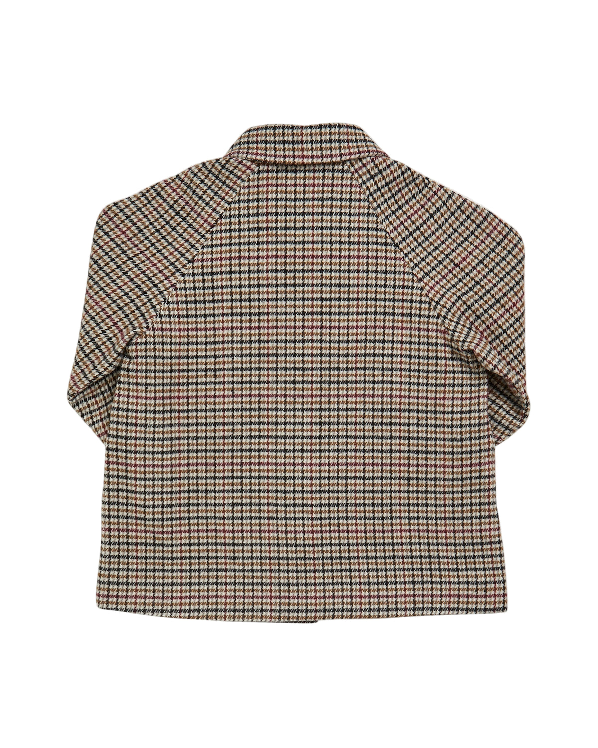 Back of checked Tweed Car Coat for girl and boy