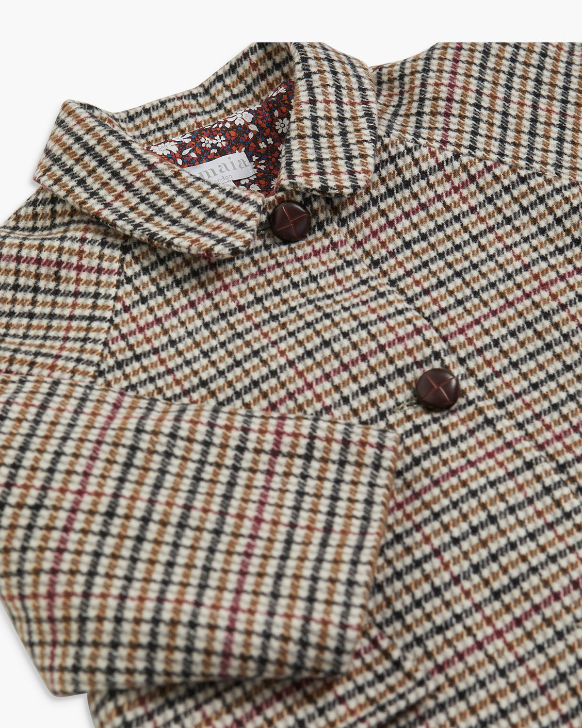 Checked Tweed Car Coat for girl and boy