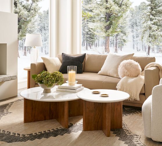 Cayman Round Marble Nesting Coffee Tables