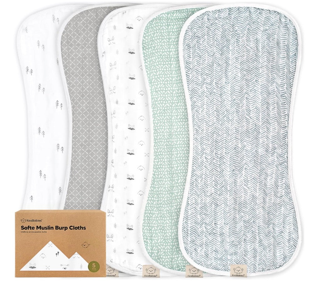 5-Pack Muslin Burp Cloths