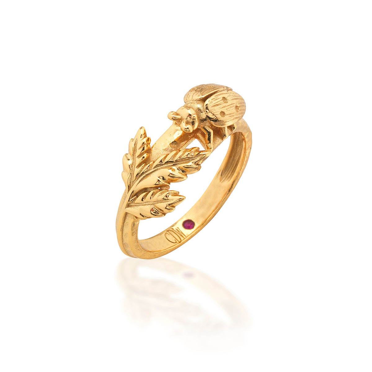 Meadow Ladybug Ring in Gold
