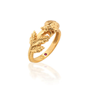 Meadow Ladybug Ring in Gold