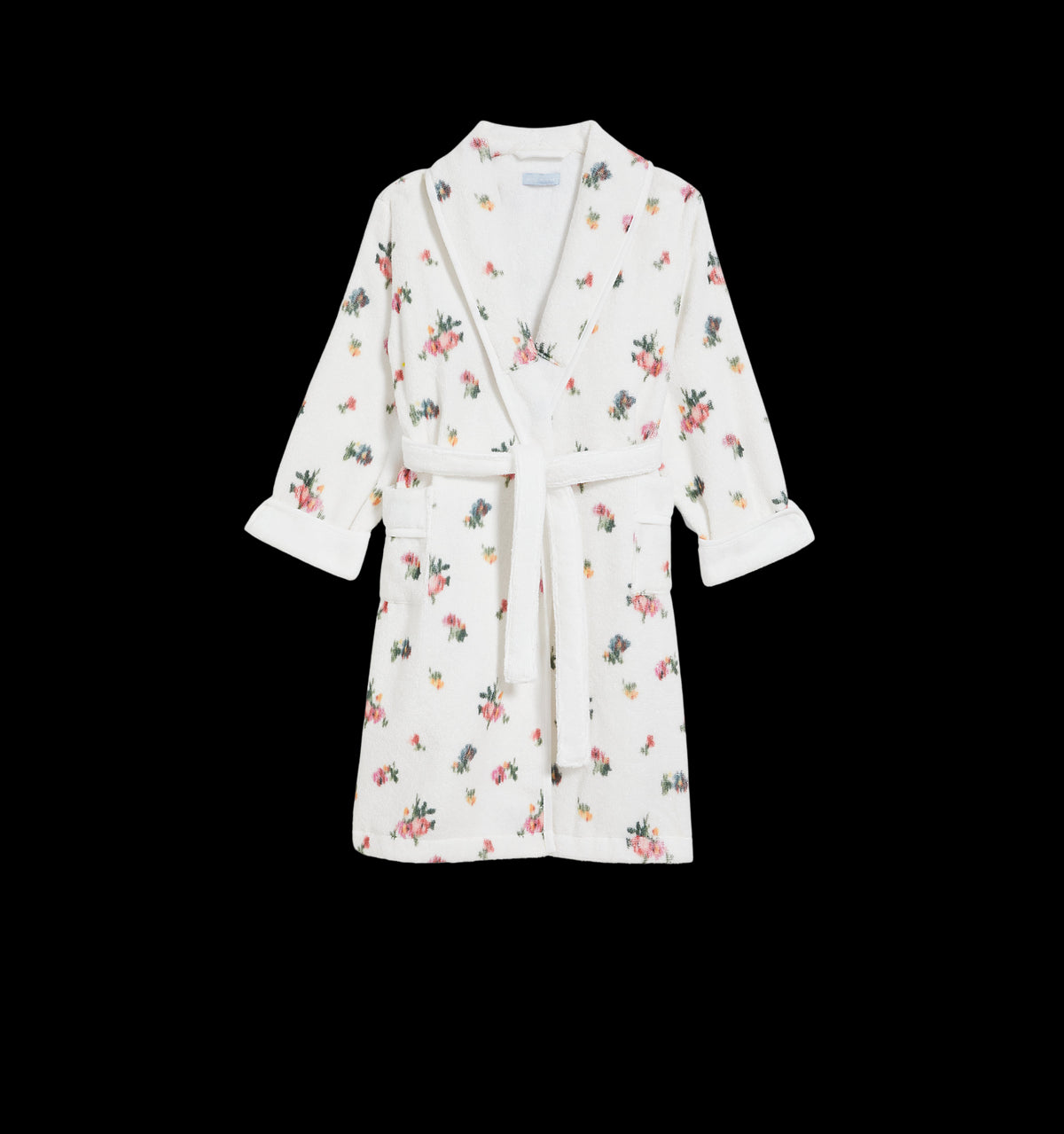 The Baby Hotel Robe in Ivory Ikat Floral