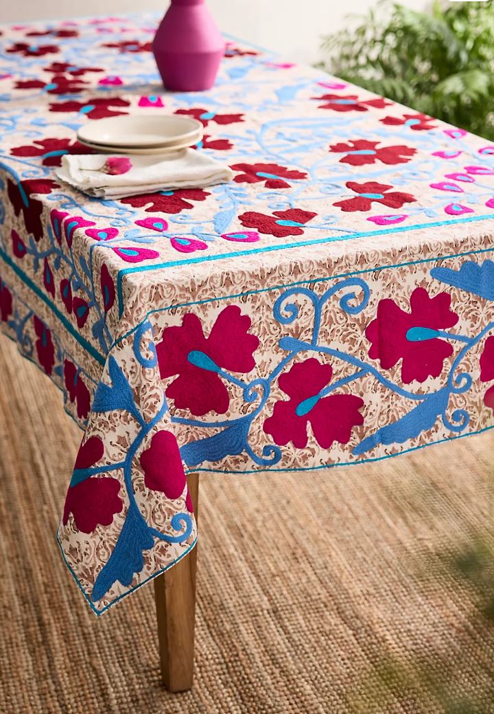 Crewel Stitch Tablecloth