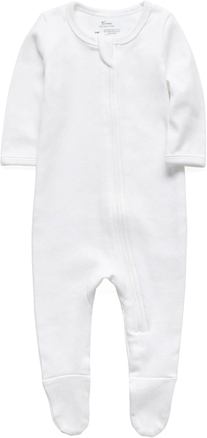 Baby Boys Girls Organic Cotton Zip-Front Sleeper Pajamas (3-6M)