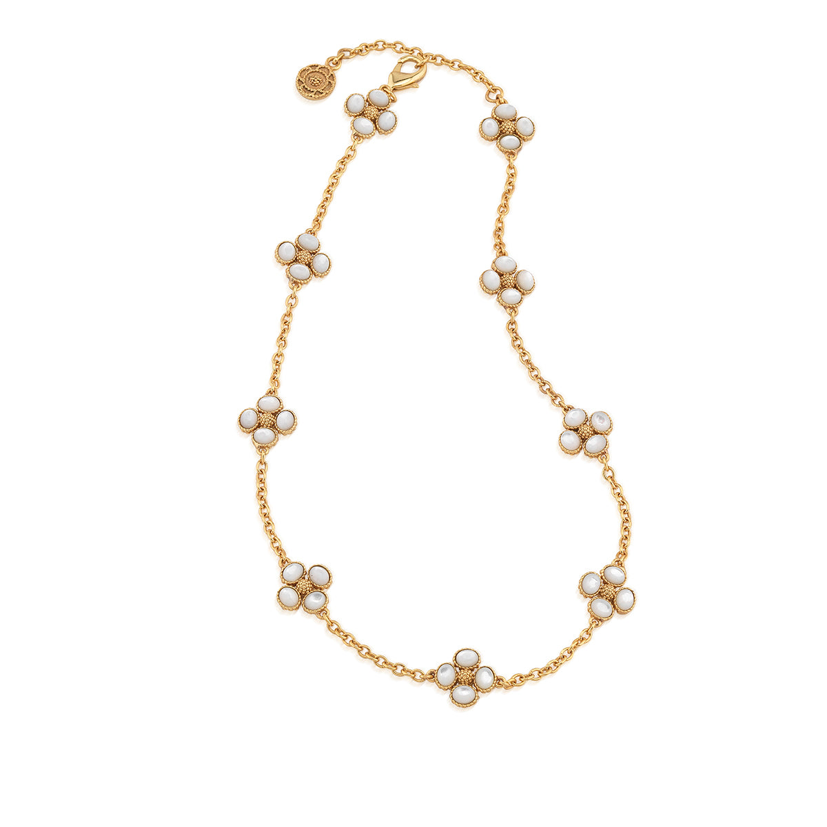 Berry Clover Double Sided Necklace 16" in MOP