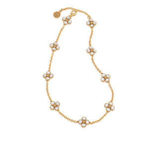 Berry Clover Double Sided Necklace 16" in MOP