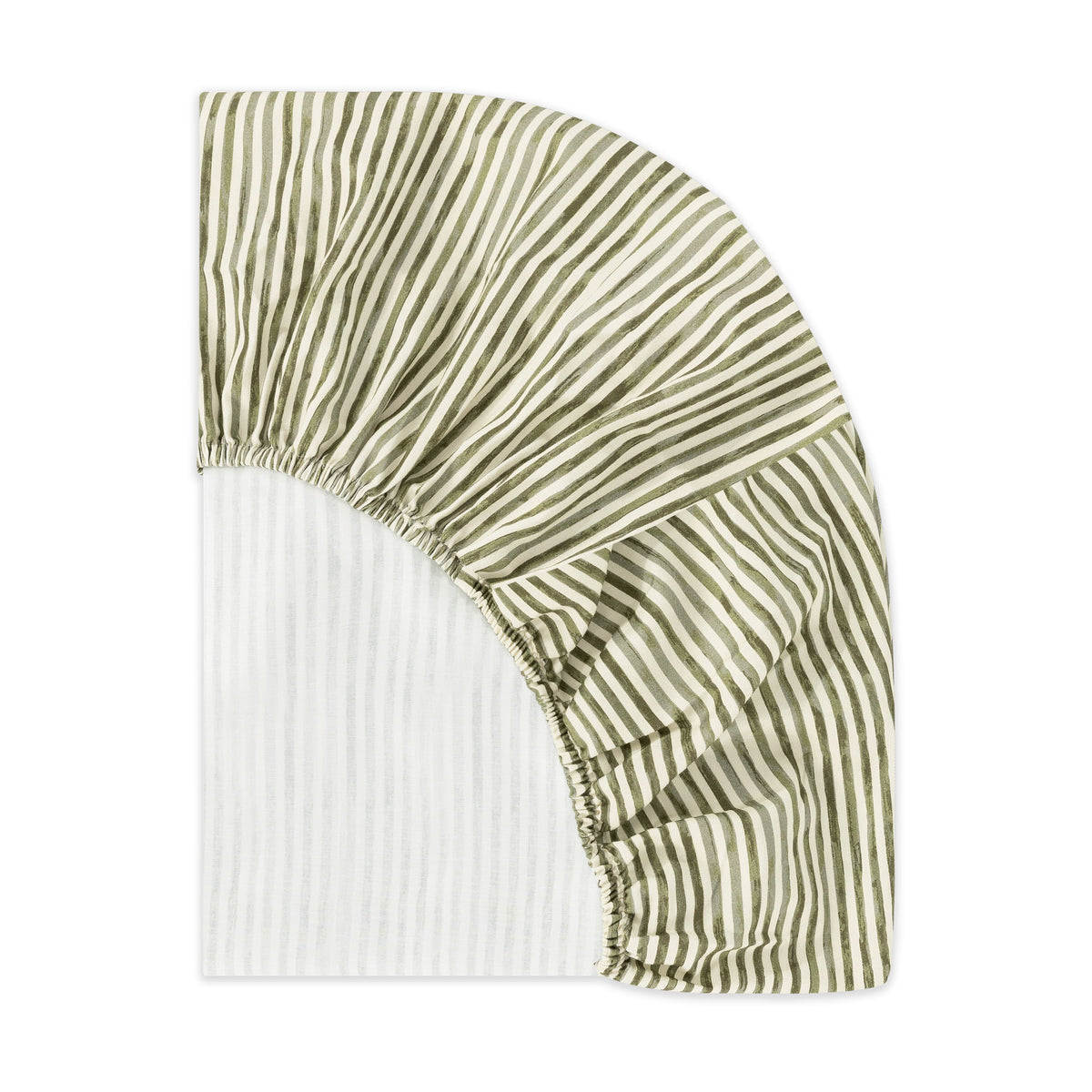 All-Stages® Midi Crib Sheet in GOTS Certified Organic Brushed Cotton by Nate Berkus in Juniper Stripe