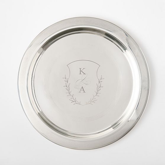 Celebration Silver Etched Tray - Personalized "H"