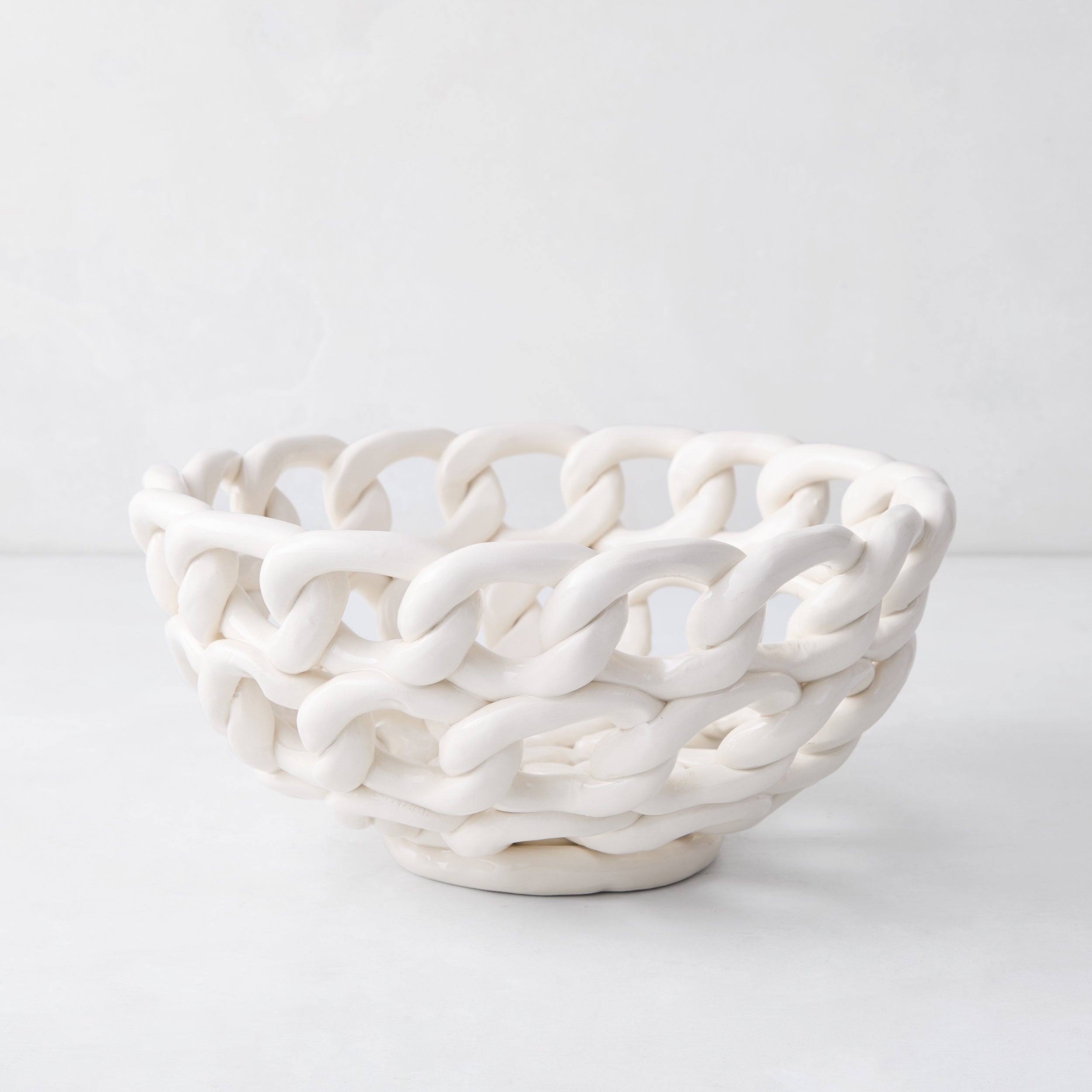 Ceramic Braided Bread Serve Bowl