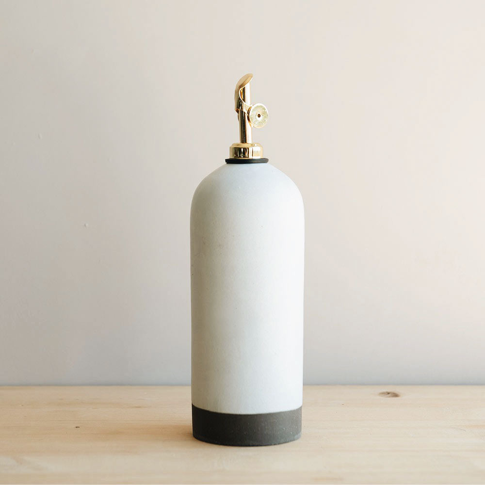 Artisan Ceramic Oil Bottle - Natural