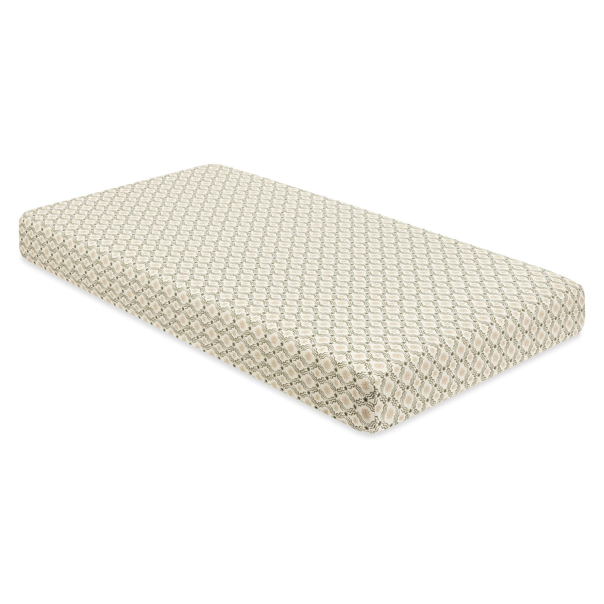 Crib Sheet in GOTS Certified Organic Brushed Cotton by Nate Berkus in Juniper Star