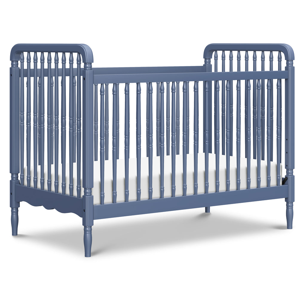Liberty 3-in-1 Convertible Spindle Crib with Toddler Bed Conversion Kit in Cove Blue