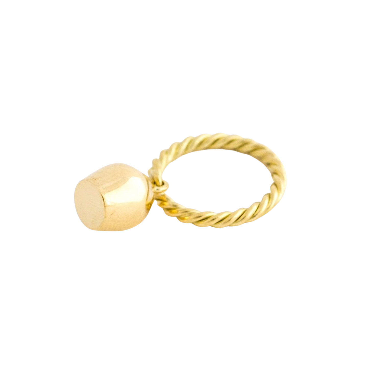 Gold Ring & Plain Lune Charm Ring