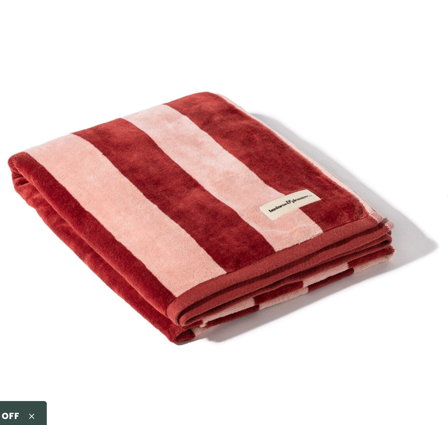 Beach Towel in Terry Terracotta Stripe