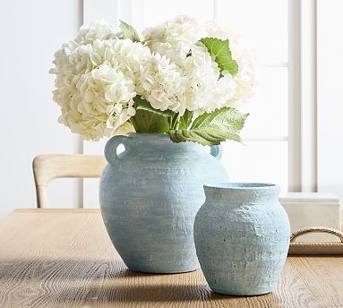 Chambray Artisan Handcrafted Ceramic Vases (Low)