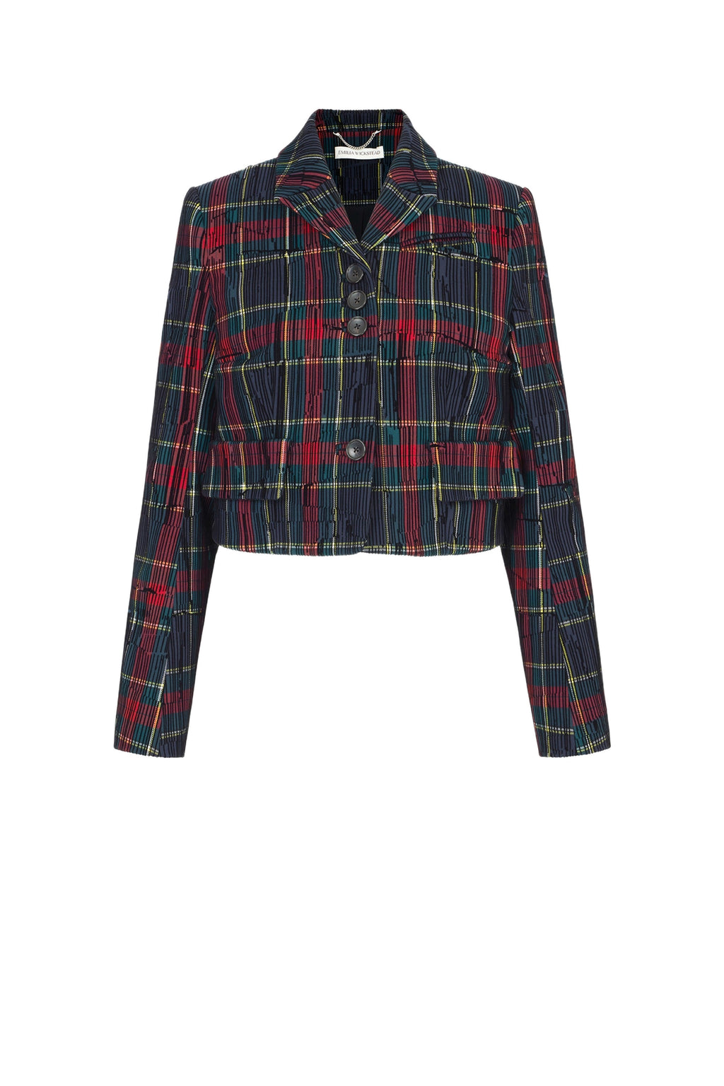 Chapel Jacket in Red & Green Flocked Check