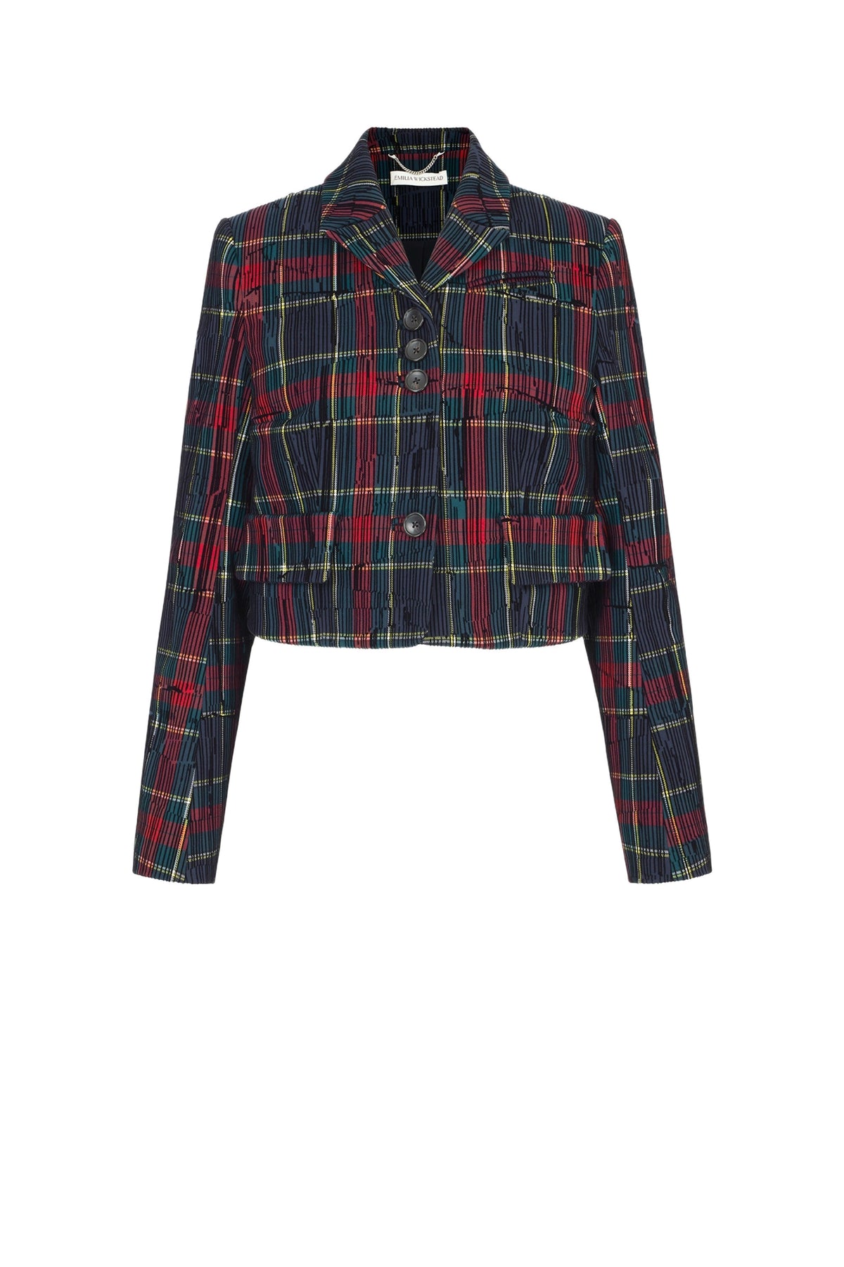 Chapel Jacket in Red & Green Flocked Check