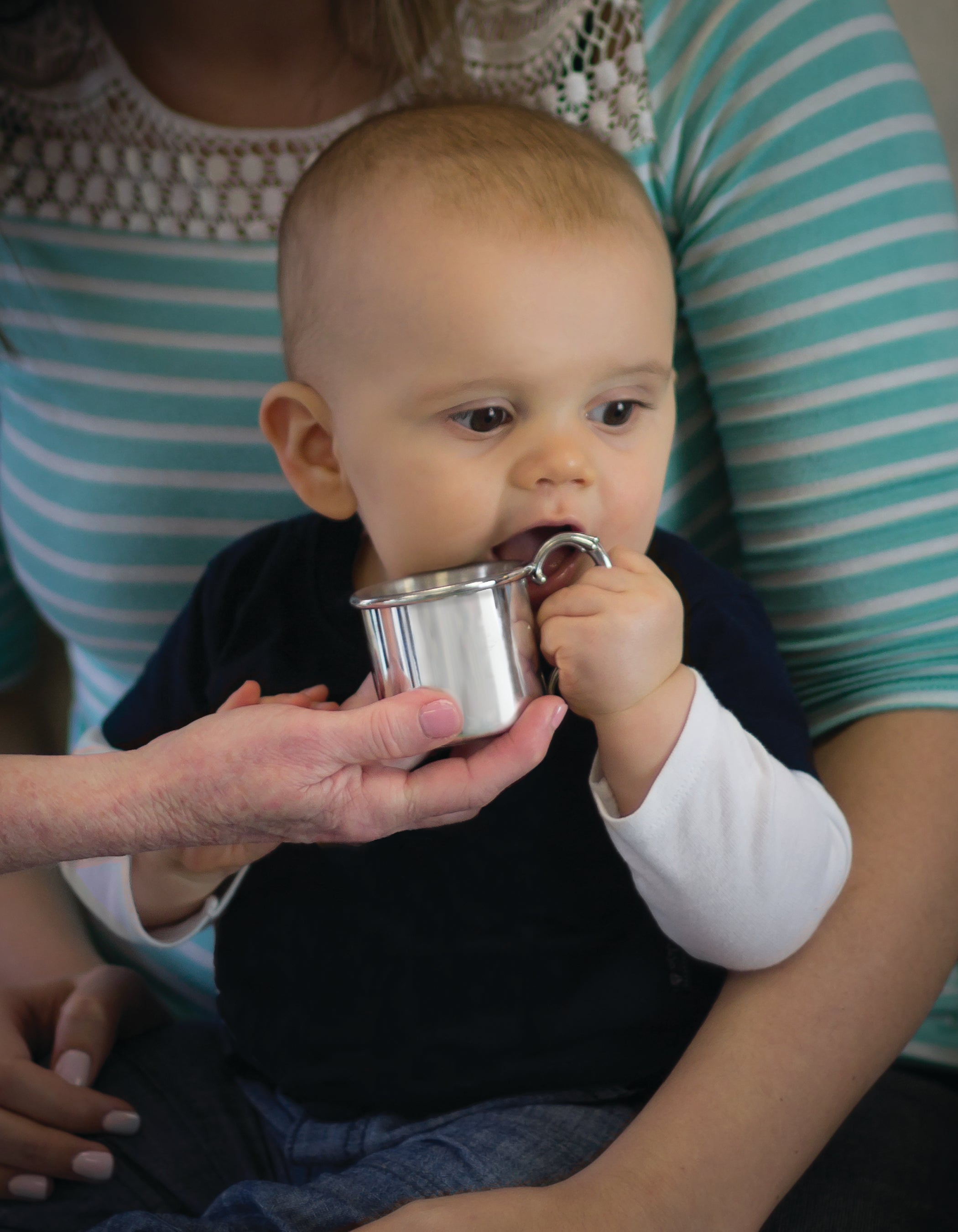 Sterling Silver Scroll Handle Baby Cup