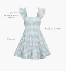The Charlotte Nap Dress in Blue & Red Gingham